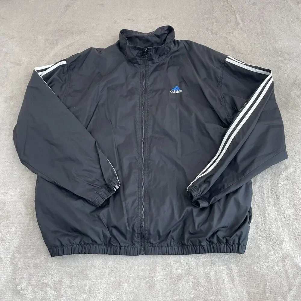 Vintage Adidas Track Jacket Men XL Lined Windbreaker Mountain Logo Full Zip‎